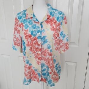 Alia Petites Floral Button Down Blouse Vintage 16P Cottagecore